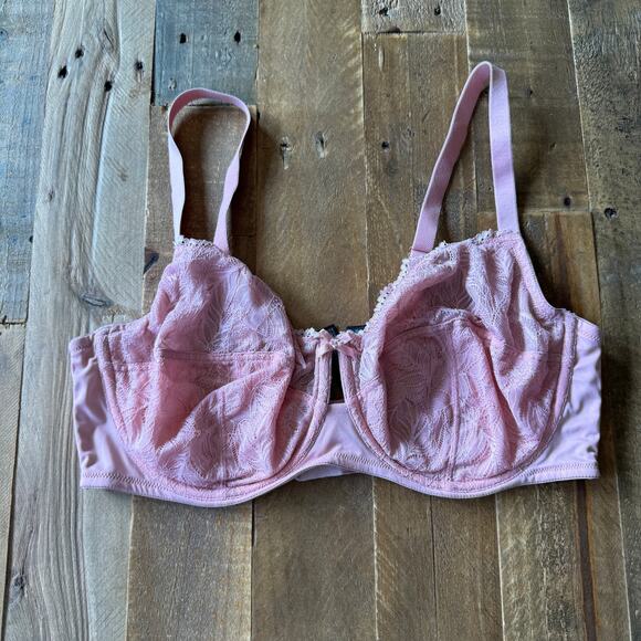 INC Womens Pink Lace Bra size 40DDD intimates adjustable - Picture 1 of 7